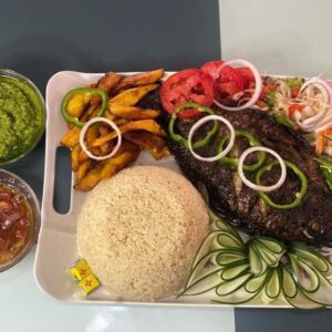 Atieke With Grilled Tilapia